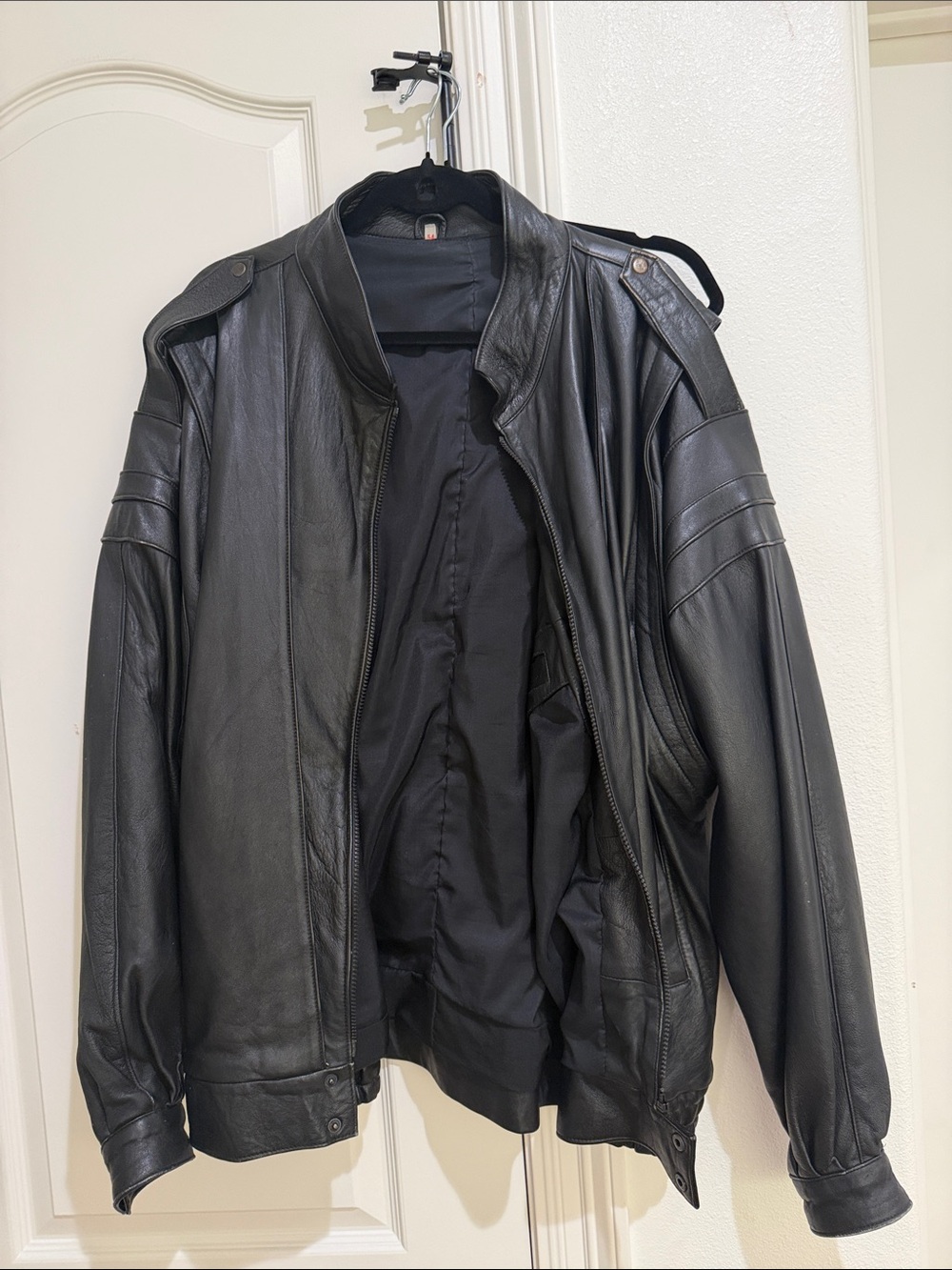 Tiger of Sweden Vintage men’s black leather jacket XL Racing Moto Leather 54